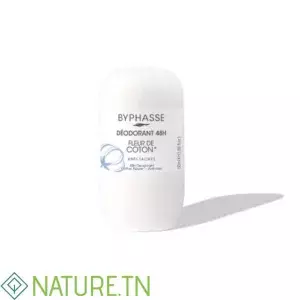 BYPHASSE DEODORANT ROLL ON ANTI TACHES FLEUR DE COTON 50ML