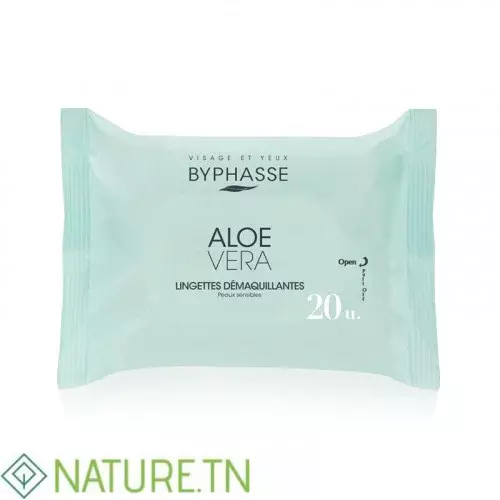 BYPHASSE LINGETTES DEMAQUILLANTES ALOE VERA 20 UNITES 1