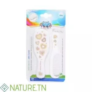 CANPOL BABIES BROSSE ET PEIGNE COLLECTION NOUVEAU NEE POIL NATUREL BLANC 7/406