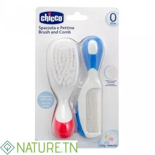 CHICCO BROSSE ET PEIGNE ROUGE ET BLEU 1