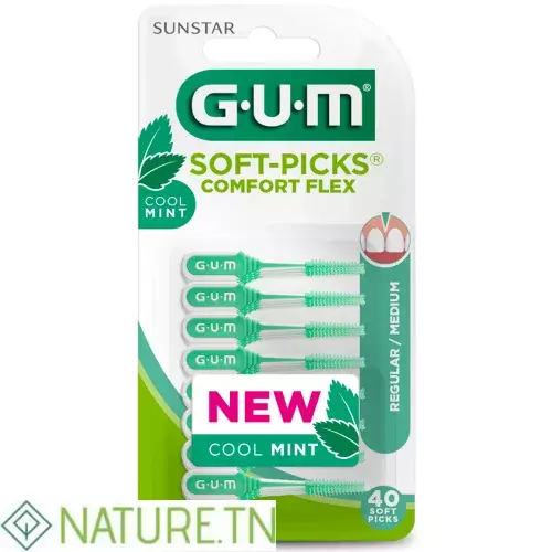 GUM SOFT PICKS COMFORT FLEX 670 MEDIUM 40 UNITÉS