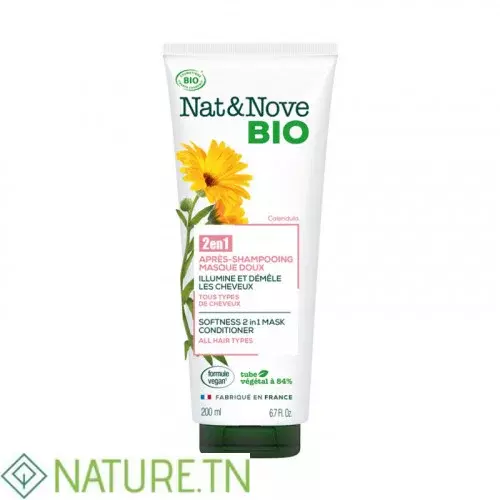 NAT&NOVE BIO 2EN1 APRES SHAMPOOING MASQUE DOUX 200ML 1