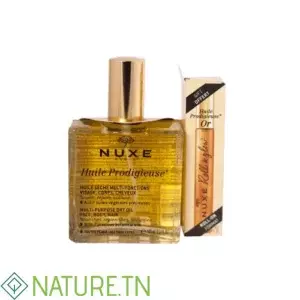 NUXE HUILE PRODIGIEUSE 100 ML+NUXE ROLL ON ROLL & GLOW (OFFERT)