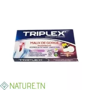 TRIPLEX MAUX DE GORGE CASSIS 16 COMPRIMES