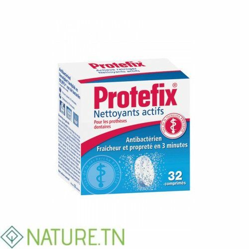 PROTEFIX NETTOYANTS ACTIFS POUR PROTHESES DENTAIRES 32 COMPRIMES 1