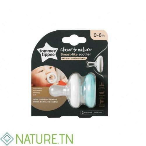 TOMMEE TIPPEE CLOSER TO NATURE 2 SUCETTES BREAST-LIKE 0-6M 2