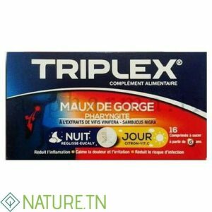 TRIPLEX JOUR NUIT MAUX DE GORGE 16 COMPRIMES