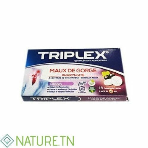 TRIPLEX MAUX DE GORGE CASSIS 16 COMPRIMES 1