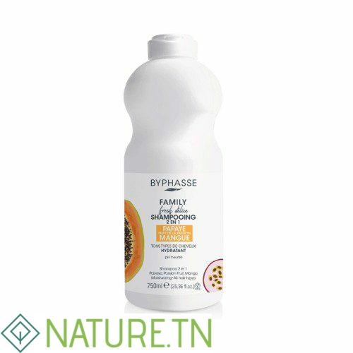 BYPHASSE FAMILY SHAMPOOING 2 EN 1 PAPAYE MANGUE 750ML 3 BYPHASSE FAMILY SHAMPOOING 2 EN 1 PAPAYE MANGUE 750ML