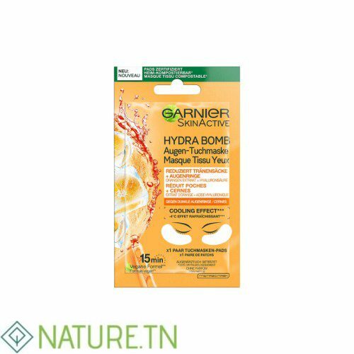 GARNIER HYDRA BOMB MASQUE TISSU YEUX ORANGE ANTI CERNES 1