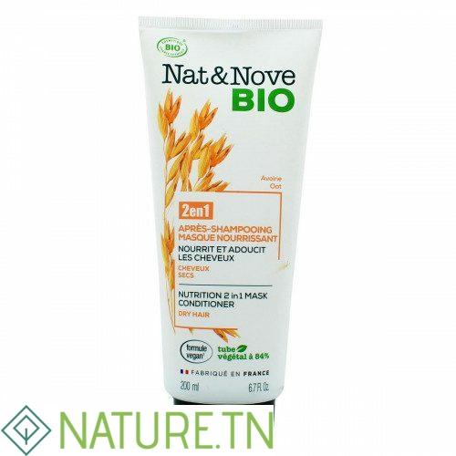 NAT&NOVE BIO 2EN1 APRES-SHAMPOOING MASQUE NOURRISSANT CHEVEUX SECS 200ML 2 NAT&NOVE BIO 2EN1 APRES-SHAMPOOING MASQUE NOURRISSANT CHEVEUX SECS 200ML 2