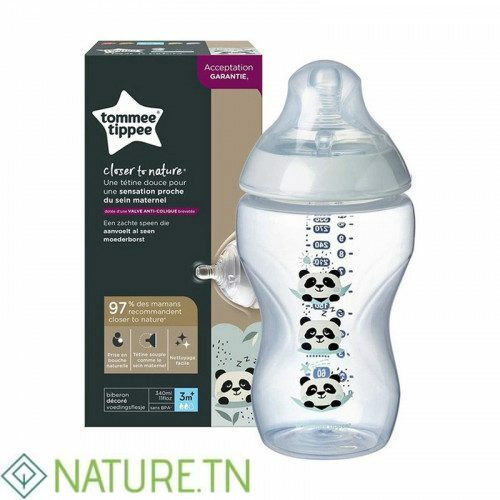 TOMMEE TIPPEE CLOSER TO NATURE BIBERON PANDA VERT 3M+ 340ML 2