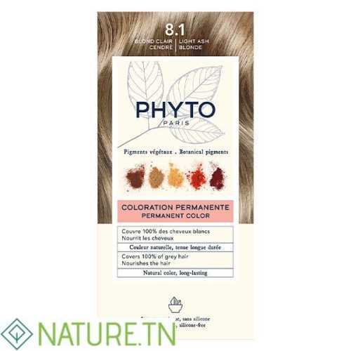 PHYTO COLORATION PERMANENTE 8.1 BLOND CLAIR CENDRE 2