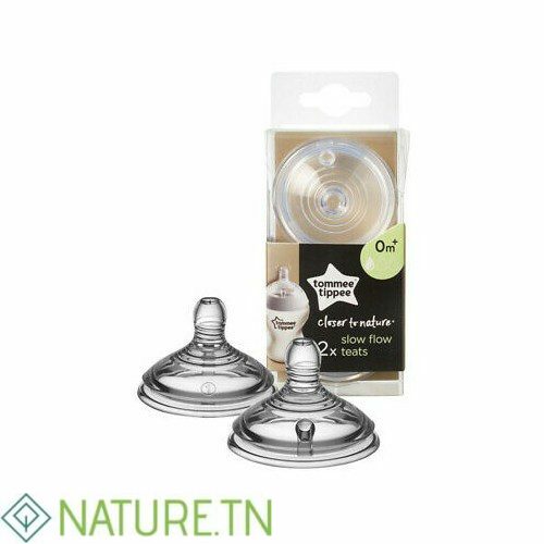 TOMMEE TIPPEE CLOSER TO NATURE 2 TETINES DEBIT LENT 0M+ 2