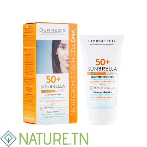 DERMEDIC SUNBRELLA ECRAN SPF50+ PEAUX MIXTES À GRASSES 40ML 1