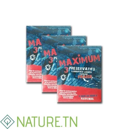 MAXIMUM PRESERVATIF PARFUM FRAISE BT/3 1