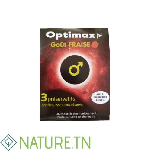 OPTIMAX PRESERVATIF FRAISE BT/03 1