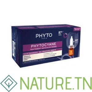 PHYTO PHYTOCYANE TRAITEMENT ANTI-CHUTE PROGRESSIVE FEMME 12*5ML