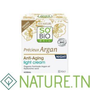 SO BIO SOIN LEGER ANTI AGE NUIT PRECIEUX ARGAN 50ML