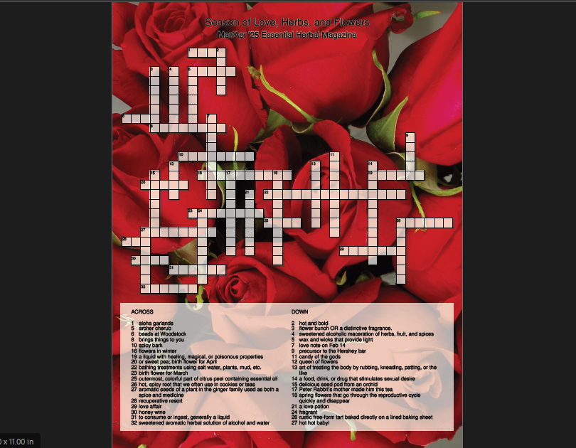 The Essential Herbal Blog: Crossword Puzzle
