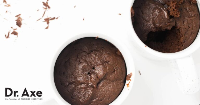 rewrite this title in french in other words: Recette de gâteau à la tasse de chocolat - Dr Axe
