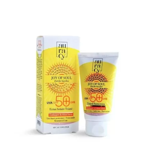 AURACY JOY OF SOUL ECRAN SOLAIRE TEINTE ROSE SPF 50+ 50GR 2