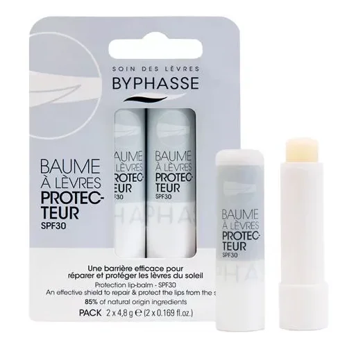 BYPHASSE BAUME LÈVRES HYDRATANT REPARE ET PROTEGE SPF 30 (2X4,8GR) 1