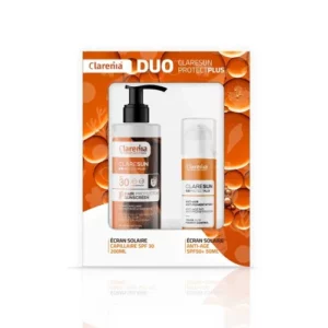 COFFRET SOLAIRE CLARENIA DUO ÉCRAN ANTIAGE SPF50+ ET ÉCRAN CAPILAIRE -40%