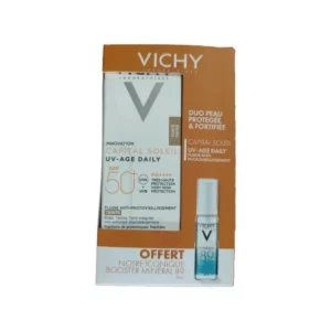 PACK VICHY CAPITAL SOLEIL UV AGE DAILY FLUIDE TEINTE ANTI PHOTOVIEILLISSEMENT SPF50+ 40ML+VICHY MINERAL BOOSTER 89 10ML (OFFERT)