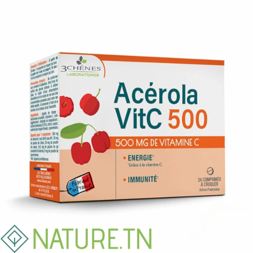 3 CHENES ACEROLA 500 24 COMPRIMES 1