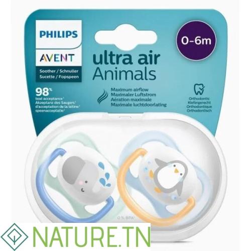 AVENT 2 SUCETTES 0-6M BOY ANIMALS 2