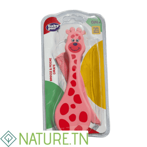 BABY PUR BROSSE ET PEIGNE GIRAFE 0M+ 79003 2