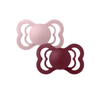 BIBS 2 SUCETTE SUPREME PACIFIER PINK PLUM ELDERBERRY SIZE 2
