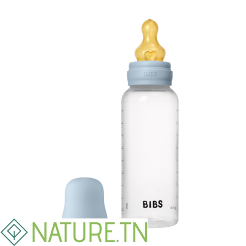 BIBS BIBERON BOTTLE LATEX MEDIUM FLOW BABY BLUE 270ML 3 BIBS BIBERON BOTTLE LATEX MEDIUM FLOW BABY BLUE 270ML