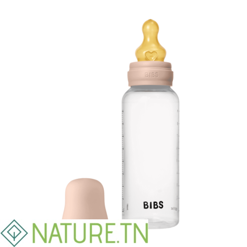 BIBS BIBERON BOTTLE LATEX MEDIUM FLOW BLUSH 270ML 2