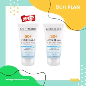 DERMEDIC SUNBRELLA FLUIDE ULTRA LEGER SPF50+ PEAUX MIXTES A GRASSES 40ML (2EME OFFERT)