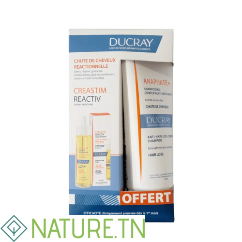 DUCRAY CREASTIM REACTIV LOTION ANTI CHUTE 60ML+ANAPHASE SHAMP 100ML (OFFERT) 1