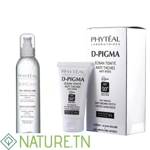 PHYTEAL DPIGMA ECRAN TEINTE BEIGE ECLAT SPF50+EAU MICELLAIRE A L'ALOE VERA 150ML (OFFERTE) 1