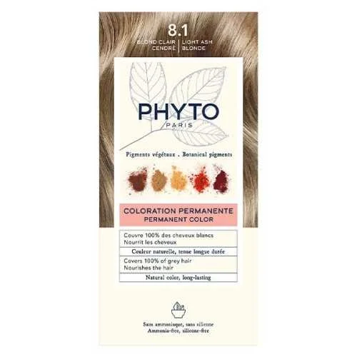 PHYTO COLORATION PERMANENTE 8.1 BLOND CLAIR CENDRE 2