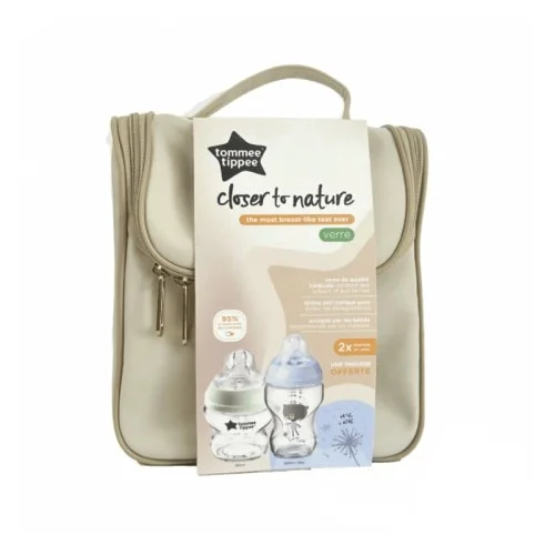 TOMMEE TIPPEE TROUSSE CLOSER TO NATURE 02 BIBERONS EN VERRE BLEU 2