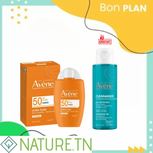 AVENE ULTRA FLUID INVISIBLE 50 SPF 50ML+CLEANANCE GEL NETTOYANT 100ML (OFFERT) 1