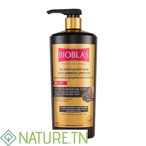 BIOBLAS SHAMPOOING A L'AIL NOIR 1 LITRE 2