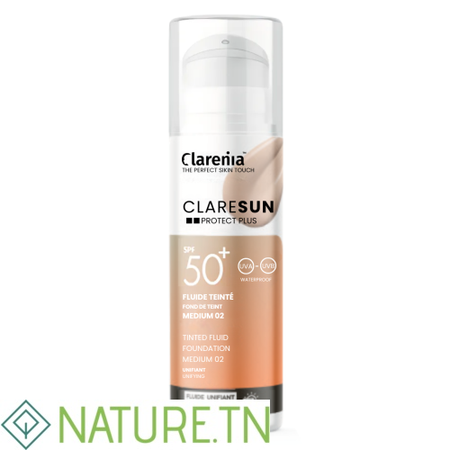 CLARENIA CLARESUN FOND DE TEINT 02 MEDIUM SPF50+ WATERPROOF 50ML 1