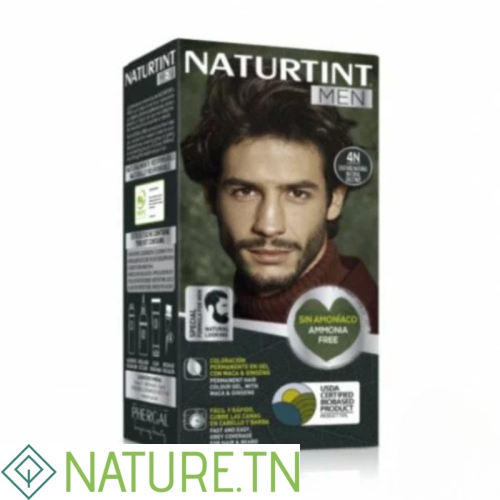 NATURTINT MEN COLORATION PERMANENTE 4N CHATAIN NATUREL 150 ML 3 NATURTINT MEN COLORATION PERMANENTE 4N CHATAIN NATUREL 150 ML