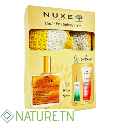 NUXE SAC HUILE PRODIGIEUSE OR 100ML+PRODIGIEUX GELEE DE DOUCHE FLORAL 200ML (OFFERT)+LE PARFUM NEROLI 15ML (OFFERT) REF 0053 1