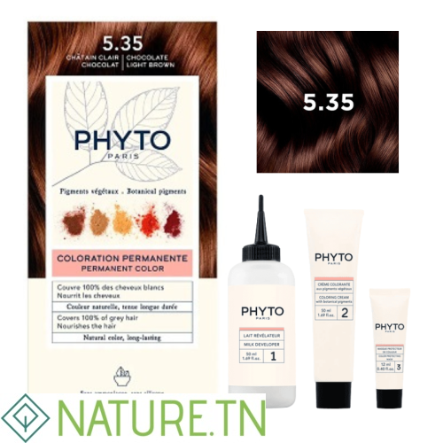 PHYTO COLOR COLORATION PERMANENTE CHATAIN CLAIR CHOCOLAT 5.35 2 PHYTO COLOR COLORATION PERMANENTE CHATAIN CLAIR CHOCOLAT 5.35 2