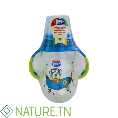BABY PUR BIBERON PP LARGE AVEC ANSE DOUBLE 250ML REF 72024 1