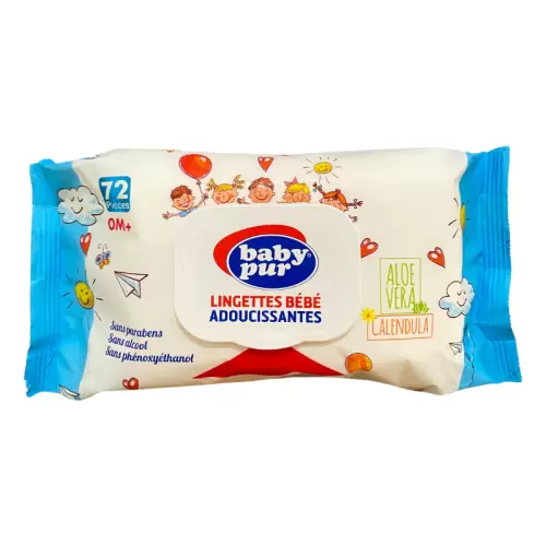 BABY PUR LINGETTES BEBE ADOUCISSANTES 0M+ 72 PIECES 1