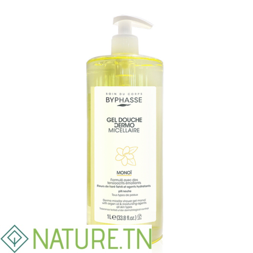 BYPHASSE GEL DOUCHE DERMO MICELLAIRE FLEUR DE TIARE 1L 1