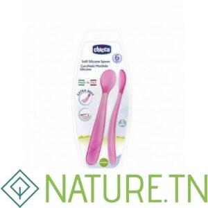 CHICCO 2 CUILLERE SILICONE 6M+